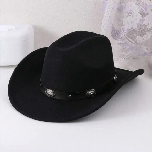 1pc Women\'s Western Cowboy Hat With Belt Decoration, Suitable For Daily Wear Turquoise Belt | Western Cowboy Hat Unique Cowgirl Hat Straw  main image 3